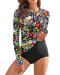 WOWENY Women Rash Guard Long Sleeve Swim Shirts UPF