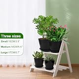 KINGLAKE 8Pcs 4 Inch Black Plastic Plant Pots with Drainage Holes and Trays view 6
