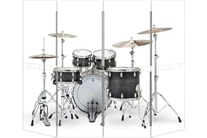 YSBLHCT Portable Drum Shield 4-Panels 2ft x 5ft - Acrylic with Stainless Steel Hinges - Perfect for Churches, Home Practice, and Live Performances.