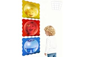 ZEHYRNE 3 PCS Sensory Wall Mirror, 10″ x 10″ Acrylic Shatterproof Bubble Mirror with Adhensive Dot, Visual Tactile Stimulatio