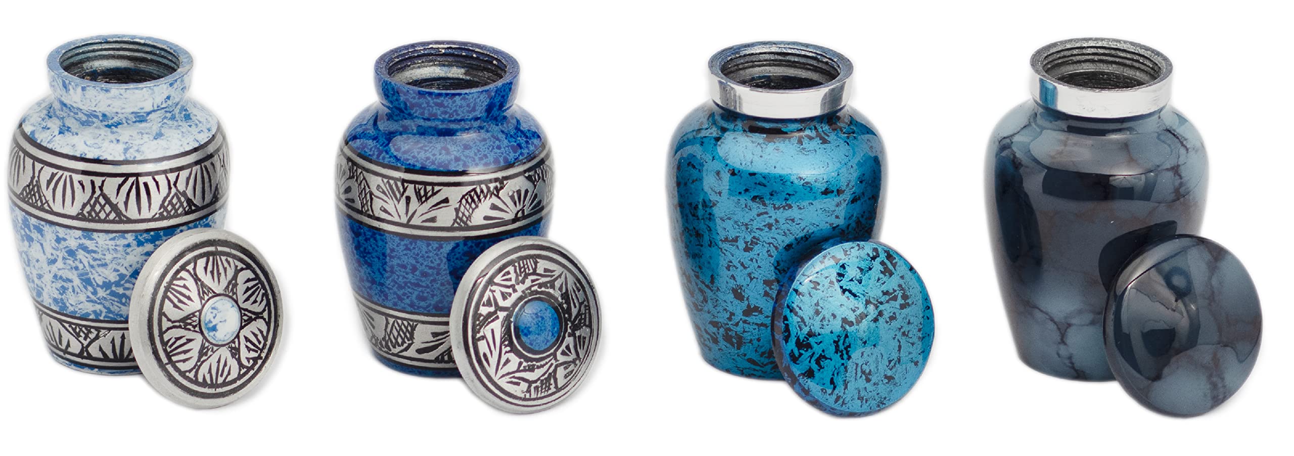 Royal Rapture Urn for ashes Keepsake Cremation Funerals Memorial Love Urns decorative Hearts Classic Token-4 Set (Blue Token Set) RTM01-02