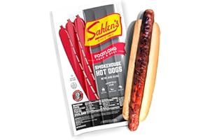 Sahlen's Original Smokehouse Pork & Beef Footlong Hot Dogs with Tender Casing | Fully Cooked and Gluten Free Hot Dogs | Perfect for Grilling, Pan-Frying, Broiling and More | 4.5lbs of Footlong Hot