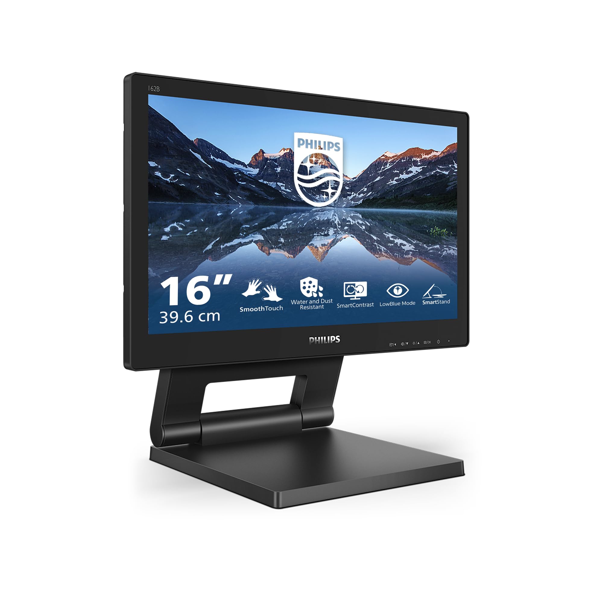Philips 162B9T - 16 HD inch Touch Monitor, 60Hz, 4ms, TN, Speakers, Height Adjust (1366 x 768, 220 cd/m² HDMI/DVI/VGA/DP/USB 3.1)