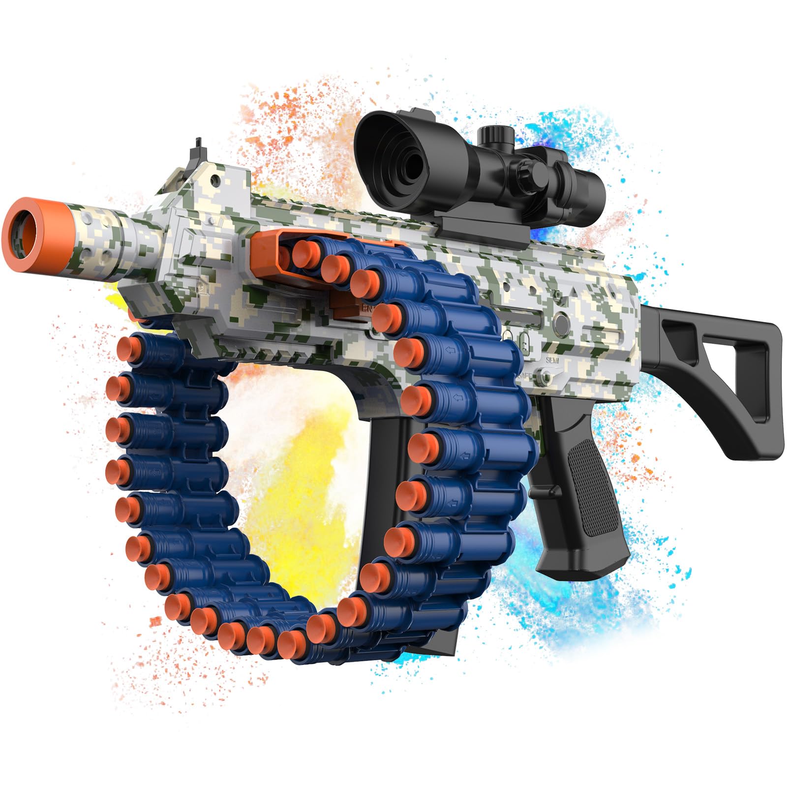 Photo 1 of ***STOCK PHOTO FOR REFERENCE ONLY***Electric Automatic Toy with Scope, JakMean Toy Blaster with 30 Dart Clips and 100 Foam Darts, Outdoor Shooting Games Toys for 6-12 Year Old Boys & Girls Adults, Gifts for Birthday Xmas, Green