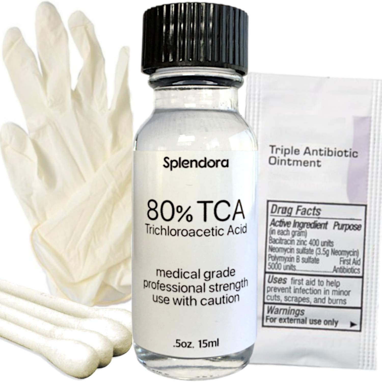 80% TCA Acid Skin Peel Kit (.5 Ounce / 15ml) – Professional Grade Acid Peel - Remove Tattoos Age Spots, Stretch Marks, Scars