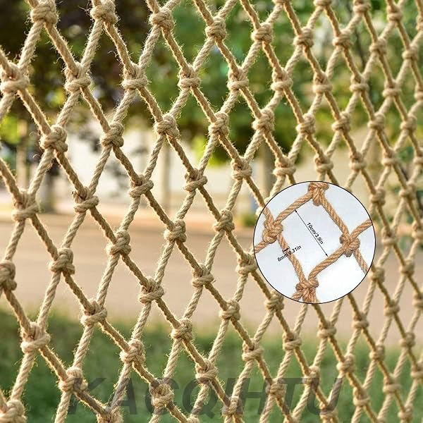 Balcony Protection Net ANUOMY Jute Hemp Rope Netting - 6mm Thick 10cm ...