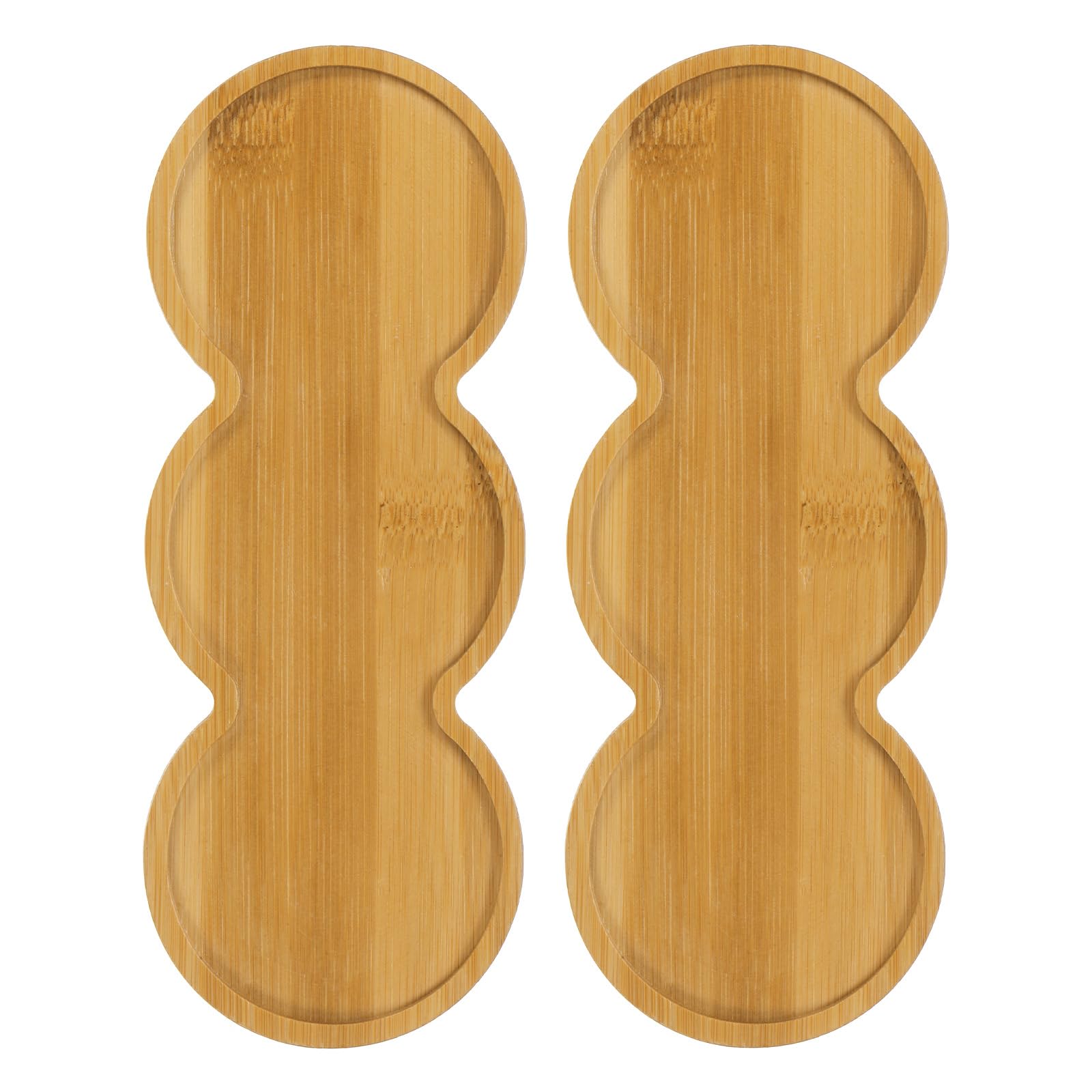 M METERXITY 2-Pack Bamboo Plant Saucer, Plant Saucer Round Bamboo Tray Plant Plates for Flower Pots/Succulent Pots, Planter Pot Tray [Natural Color]