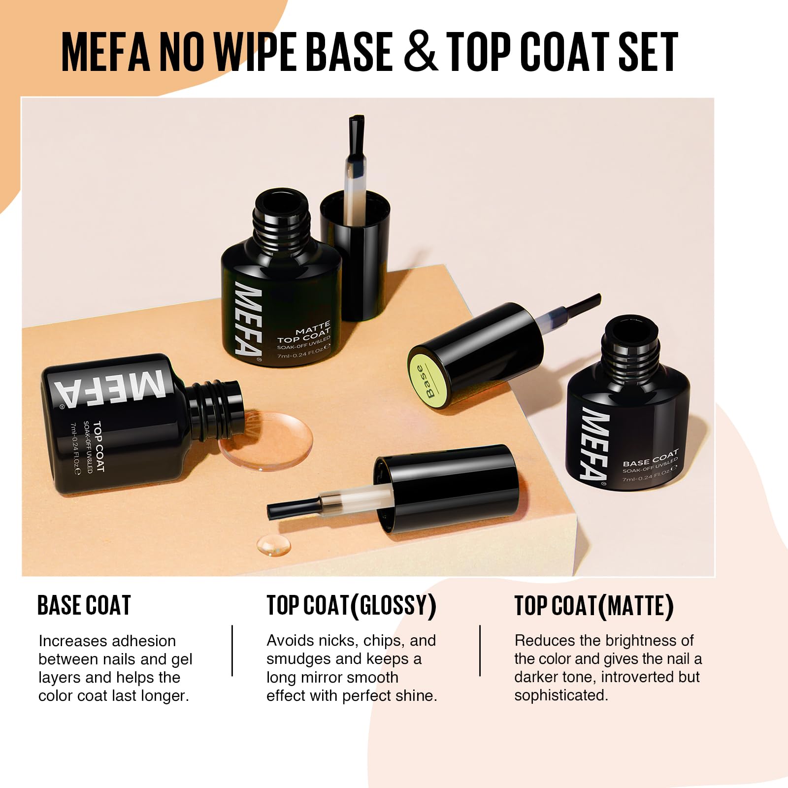 MEFA Gel Nail Polish Set, 23 Colors Brown Orange Nail Polish Set Gold Glitter Yellow Nail Polish Soak Off Red Shimmer Gel Nail Gifts for Women Girl DIY Salon Home Manicure - Image 6