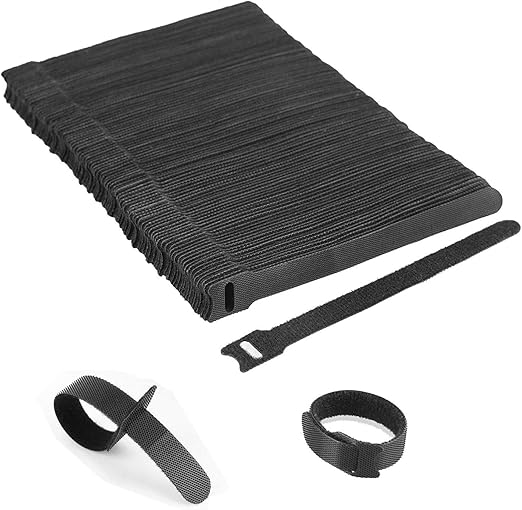 Kateluo Kabel Klettband Kabelbinder Schwarz Klettverschluss Selbstklebend Kabelbinder Wiederverschliessbar Mit Hochwertigem Nylonmaterial 100 Stuck 150 X 12 Mm Amazon De Baumarkt