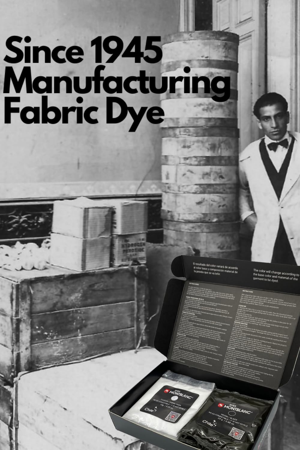 Anilinas Black Again Fabric Dye Pack - Renew & Dye Up Your Clothes - Includes 3 Blue Dye Sachets and 3 Fixative Sachets for Cotton & More