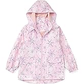 EIGIOO Boys Girls Waterproof Hooded Jackets Lightweight Soft Lining Kids Windbreaker Rain Coats