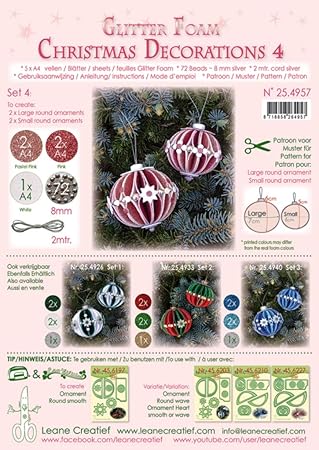 Leane Creatief Lot De 4 Boules De Noël En Mousse à