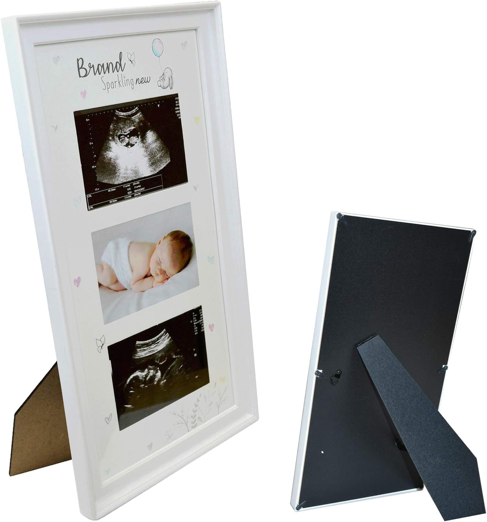 Widdle Celebrations White Baby Ultrasound Scan Triple Photo Frame Keepsake 6171