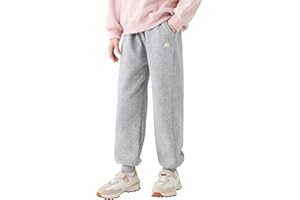 Happy Cherry Girls Kids Warm Joggers Sweatpants with Pockets Elastic Waist Long Pants for Workout Running