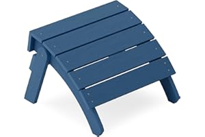 YEFU Adirondack Ottoman, Patio Foot Rest, Adirondack Foot Rest, Folding Adirondack Footstool, Weather Resistant for Adirondack Chair, Widely Used for Outdoor, Porch, Backyard, Fire Pits-Navy Blue