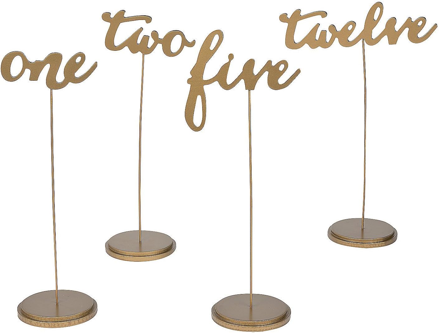 Gold Table Numbers (wooden numbers 1 through 12) Wedding and Party Decorations