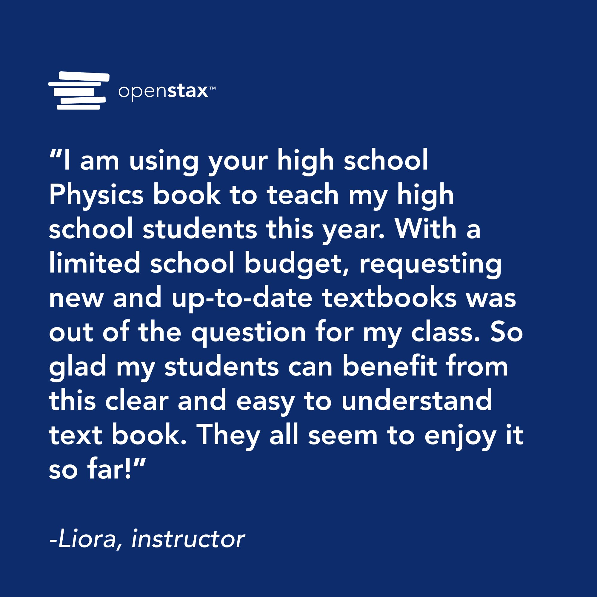 Physics for High School by OpenStax (hardcover version, full color)