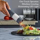 TLYSXPRO Electric Salt and Pepper Grinder Set USB Rechargeable 2 Pack Greige view 2
