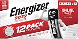 Energizer CR2032 Batteries 12 Pack Lithium 3V Coin Battery