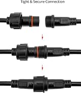 QWORK 5 Pairs IP65 Waterproof 2 Pin Connectors with 20cm 22AWG Cables view 3