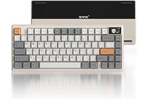 HITIME XVX K75 Pro Aluminum Wireless Mechanical Keyboard,75% Creamy Retro Gaming Keyboard with Display, Bluetooth 5.0/2.4GHz/USB-C Wired Hot Swappable Custom RGB Gasket Keyboard for Mac Computer PC