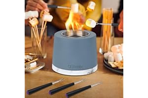 CCDobbs Indoor Smores Maker,Tabletop Fire Pit Bowl,Mini Personal Portable Fireplace,Outdoor Small Bioethanol Fuel Tabletop Fire Pit,Smores Kit
