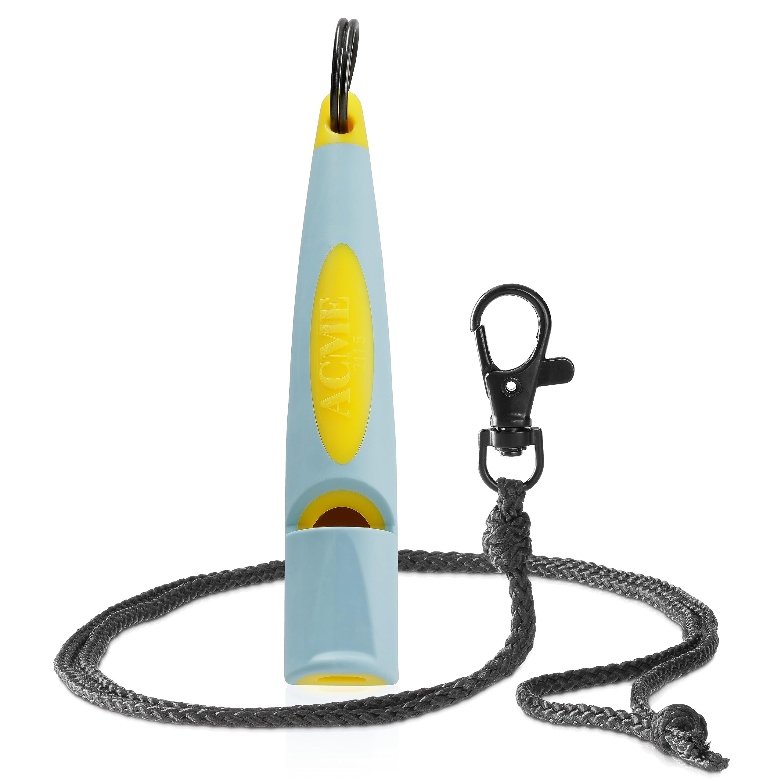 ACME Dog Whistle No. 211.5 mm (Update 2023) with Free Whistle Band in Matte Black | Alpha | Ideal for Callback | Long Range | Frequency Standardised (Baby Blue/Yellow)