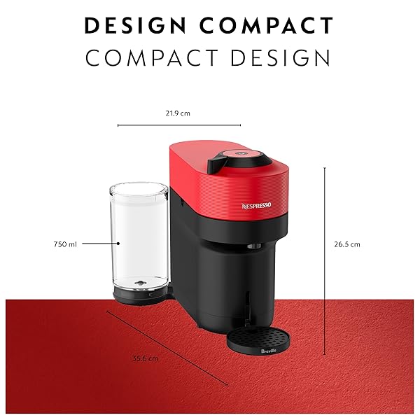 NESPRESSO VERTUO POP+ COFFEE AND ESPRESSO MAKER BY BREVILLE, SPICY RED