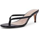 Coutgo Women's Flip Flops Kitten Heel Slip On Thong Slide Sandals