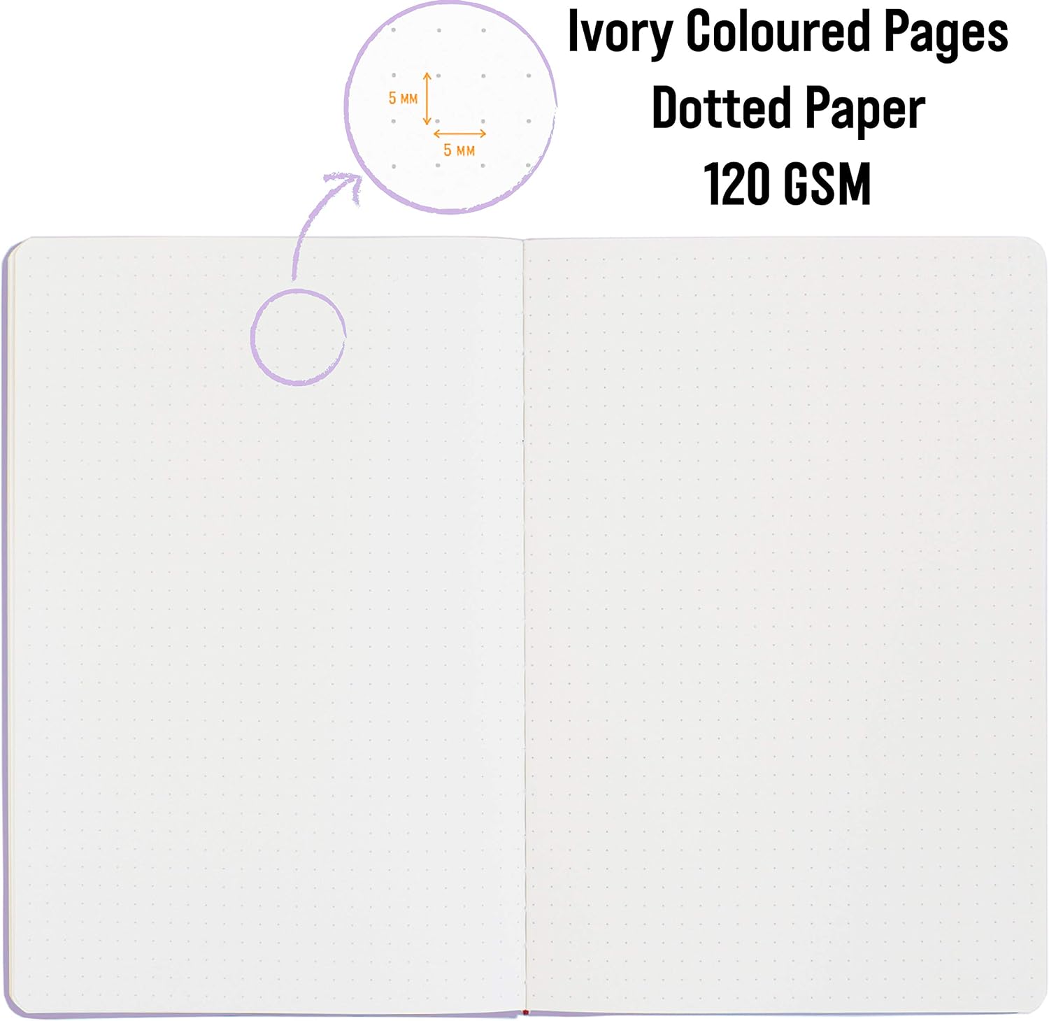 STATIONERY ISLAND Bullet Dotted Journal A5, Hardcover Dotted Notebook, Thick 120gsm Paper 180 Pages Journal Notebook - Image 4