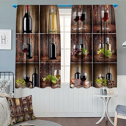 Amazon Com Strongger Wine Blackout Window Curtain Wine Themed