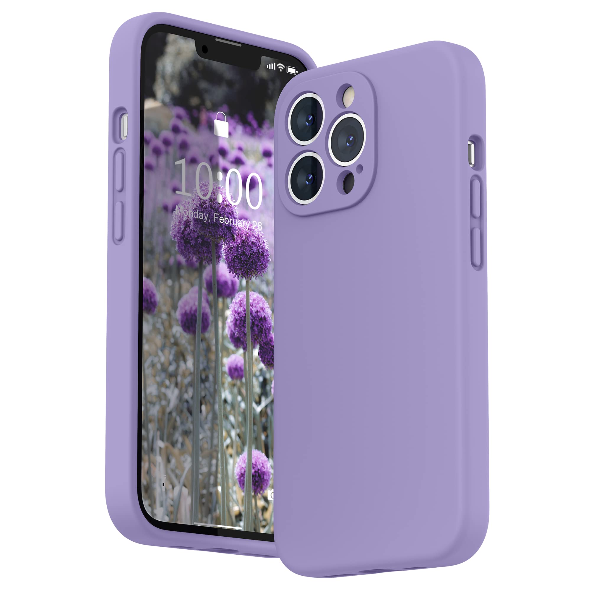 SURPHY Liquid Silicone Case for iPhone 13 Pro Case, Individual Protection for Each Lens Shockproof Rubber Full Body Thickened Design for iPhone 13 Pro 6.1 inch 2021 (Light Purple) — image 1