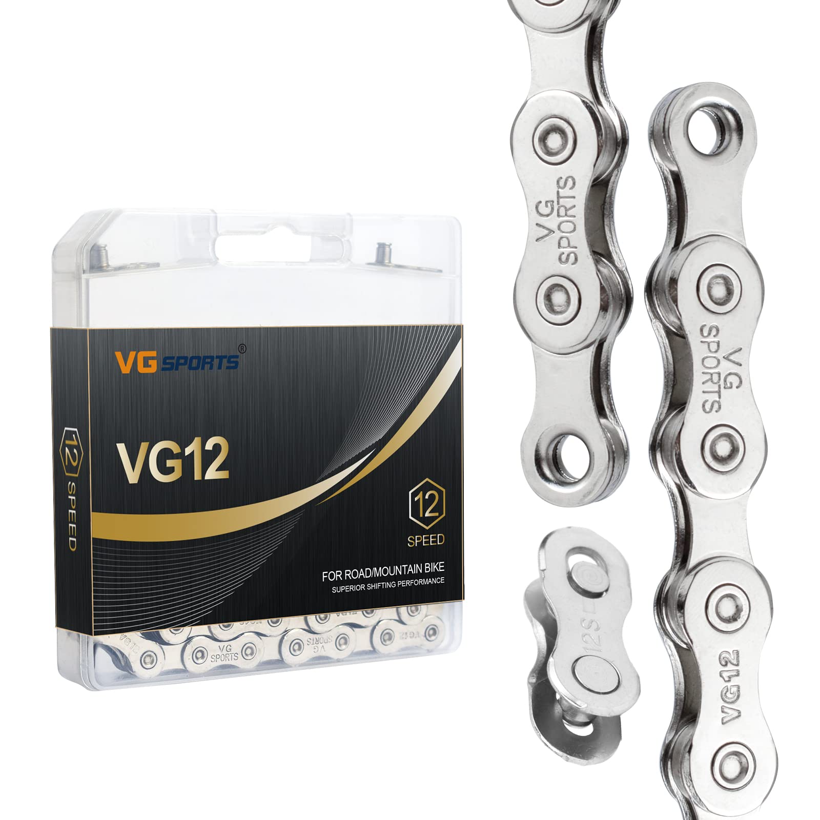VG Sports 12 Speed Chain,Bike Chain for MTB/Road Bike Compatible with Shimano Sram,1/2 x 11/128 Inch,126Links