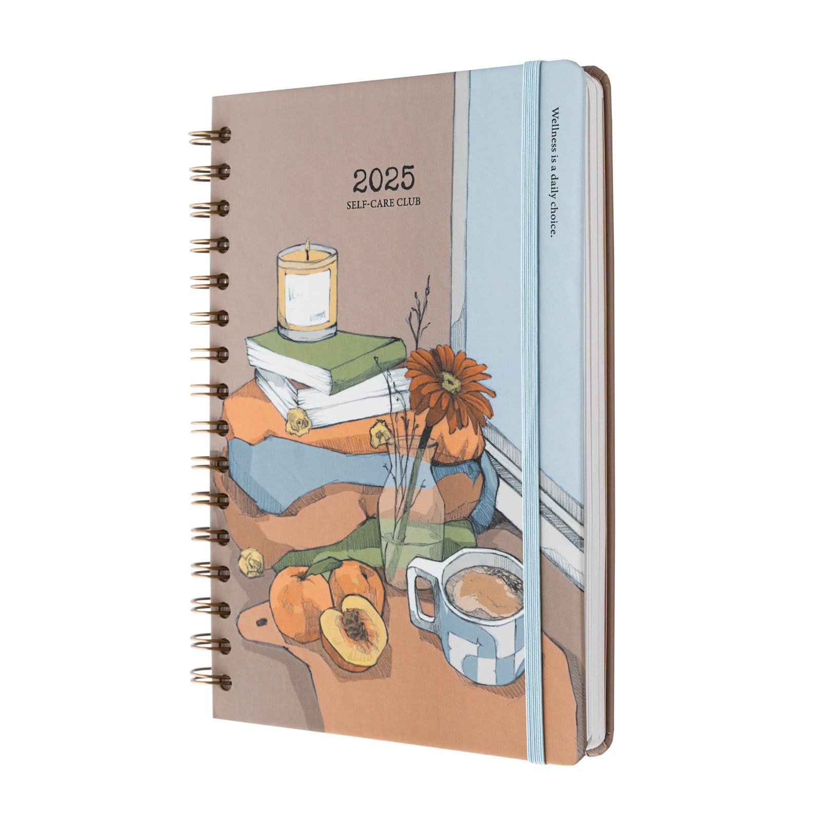 Kokonote Diary 2025 A5 Week To View - Self-Care Club | January 2025 - December 2025 | A5 Planner With Stickers & Bookmarks