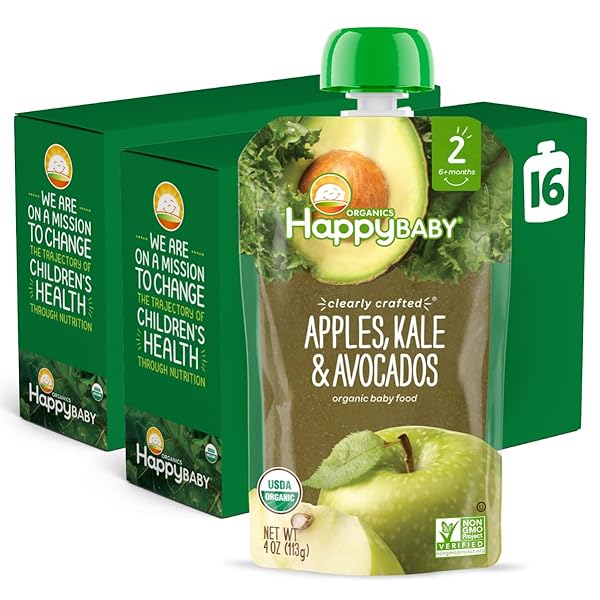 HAPPY BABY ORGANICS STAGE 2 BABY FOOD POUCHES,...