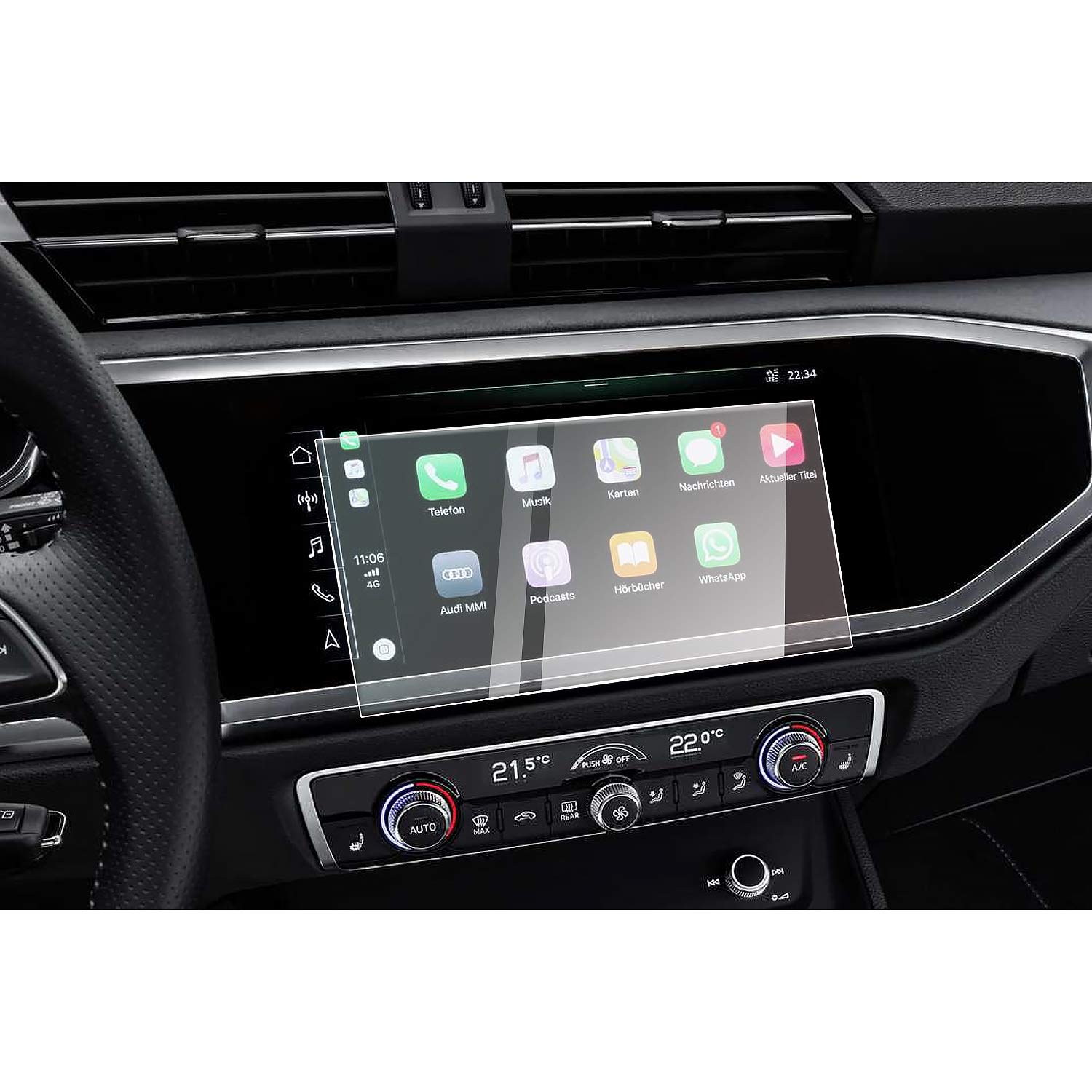 CDEFG Compatible with Audi Q3 F3 2019-2024 2025 Navigation Screen Protector, 9H Scratch-Resistant 8.8 Inch MMI and MMI Plus 10.1 inch GPS Transparent Car Navigation Film Q3 Sportback Accessories