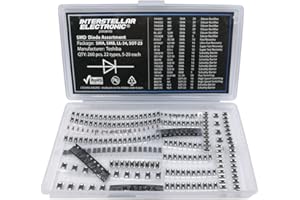 INTERSTELLAR ELECTRONICS SMD Diodes Assortment 260 pcs, SOT-23 LL-34 SMA SMB, 1N4001, 1N4002, 1N4004, 1n4007, RL-207, 1N5408, FR107, UF4007, SF14, SF18, 1N5819, SR1100 SR240, SR2100, 1N5822, SR3100, SR540, 1N4148, BAV70