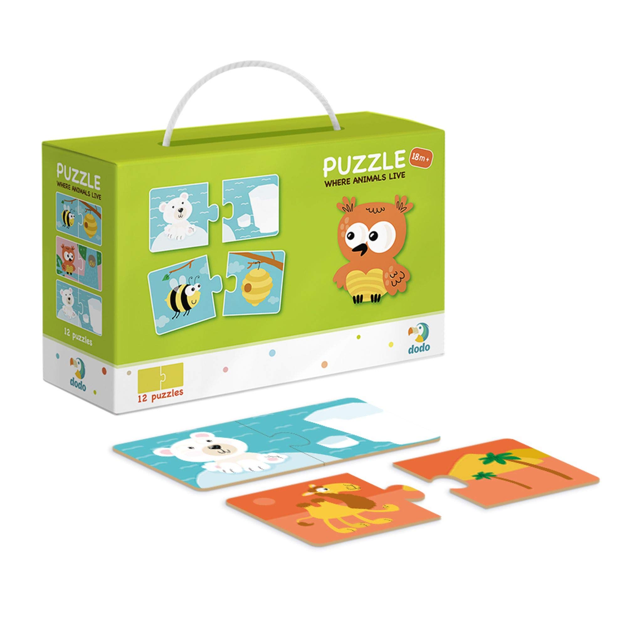 Dodo D300117 Educational Duo Puzzle Where Animals Live 24 Pieces