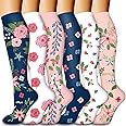 Laite Hebe Compression Socks for Women & Men Circulation(6 pairs)-Graduated Supports Socks for Running, Athletic Sports