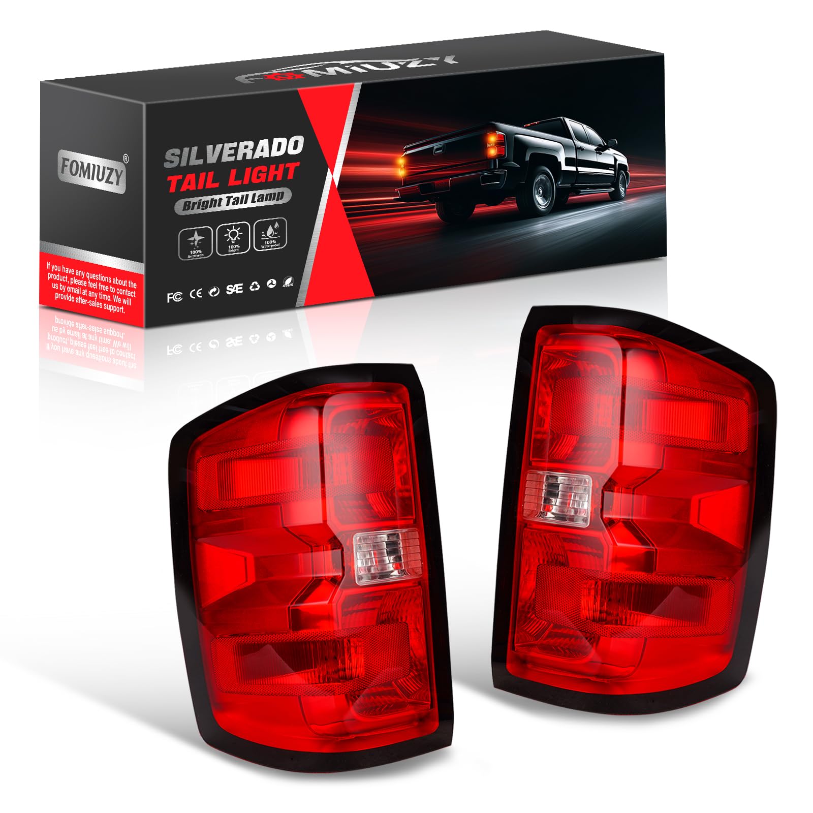 Photo 1 of FOMIUZY Tail Lights Assembly Fit Chevy Silverado 1500 2016 2017 2018 Chevrolet 2500 3500 HD 2500HD 3500HD Rear Brake Turn Signal Back Up Taillight Left Driver Right Passenger Side GM2800261 GM2801261