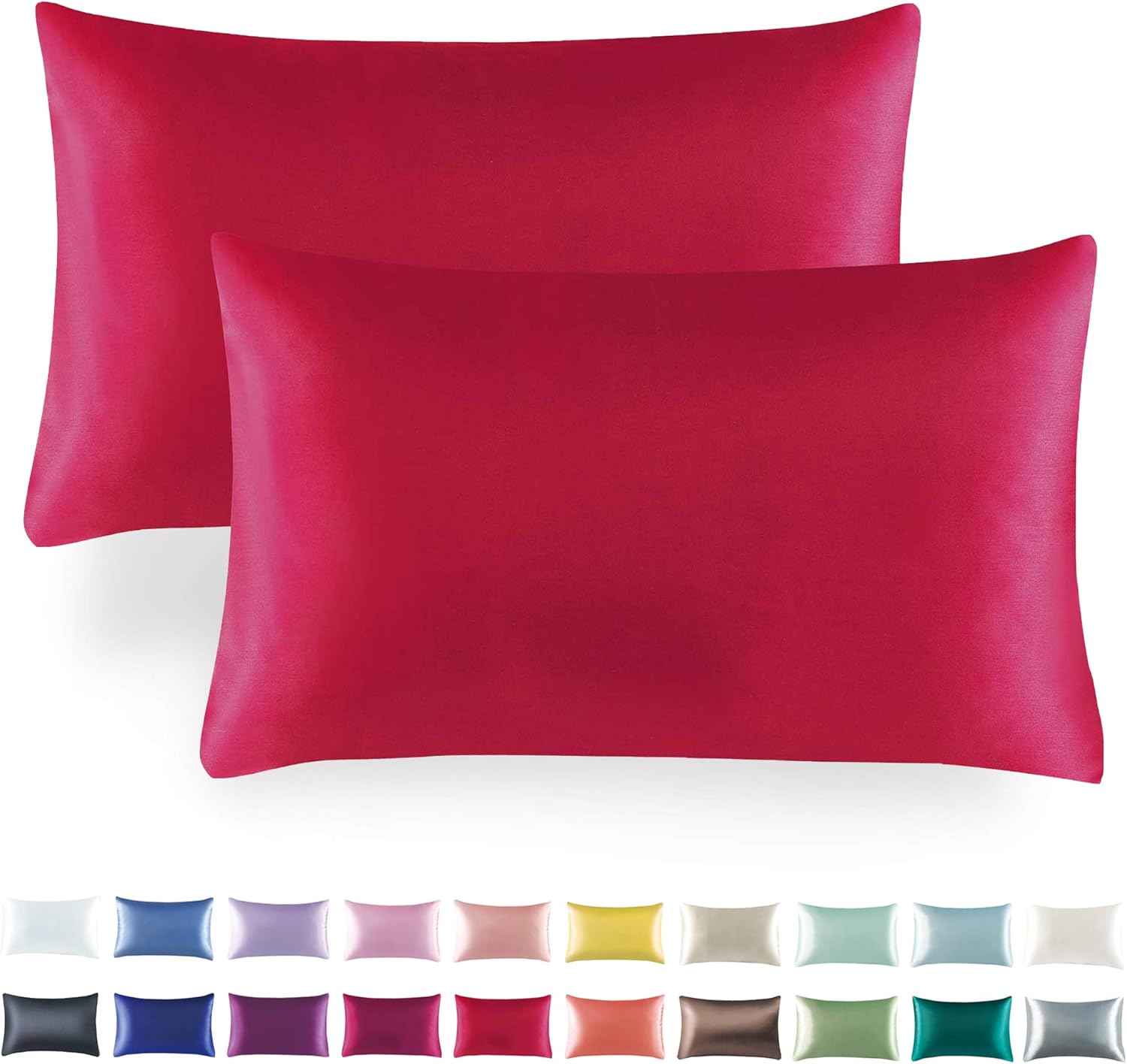 Tyfitb Satin Pillowcase for Hair and Skin, Red Pillowcases