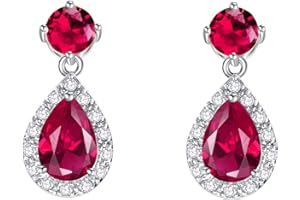 VONSSY Drop Dangle Earrings | Gemstones Waterdrop Teardrop White Gold Plated Crystal Hanging Cubic Zirconia Hypoallergenic Earrings | Stylish Jewelry Gift for Mother Daughter Wife