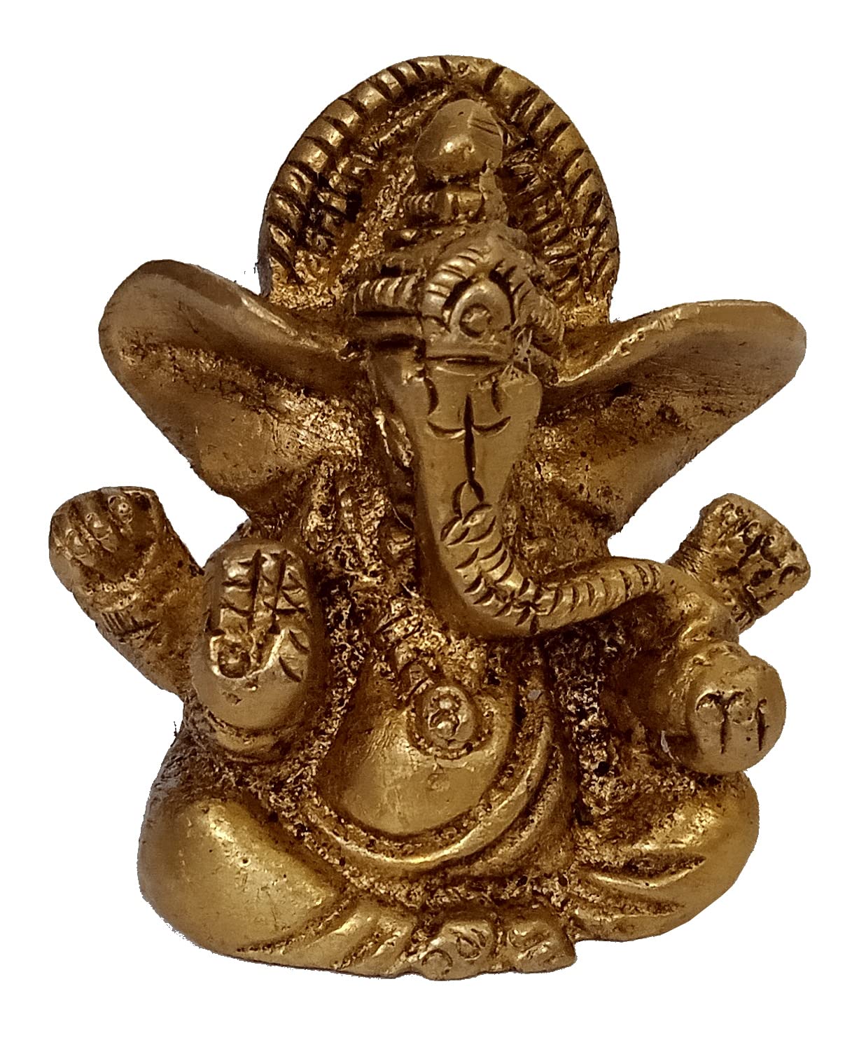 Purpledip Brass Statue Ganesha Ganapati Vinayak: Small Elegant Idol (12434)