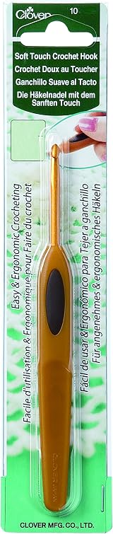 Clover Soft Touch Crochet Hook 3.00mm - Comfortable Handle Brand Clover