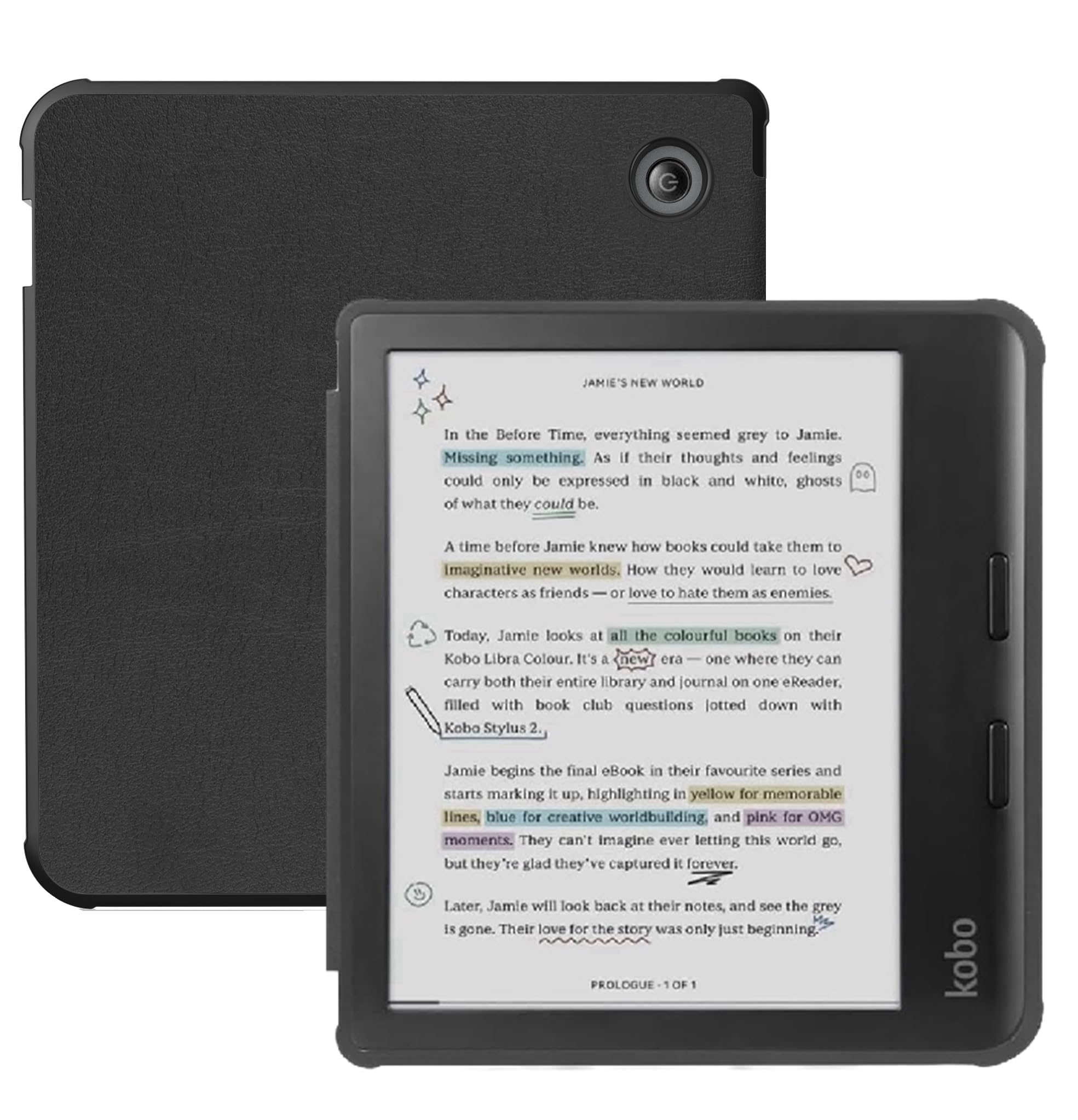 Stianiiie Case for 7" Kobo Libra Colour/Libra 2 eReader Premium PU Leather Cover