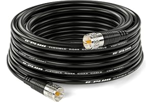 G-PLUG 100ft RG8X Coaxial Cable - 50 Ohm, Pure Copper - CB Coaxial Cable UHF Set with Ultra-Durable, Flexible PVC Jacket - Wa