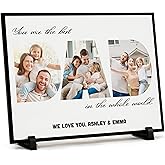 Personalized Gifts for Fathers Day from Daughter Son Kids - Customized Wooden Dad Picture Frame - Custom Daddy Birthday Present, Sentimental Best Dad Ever Gifts