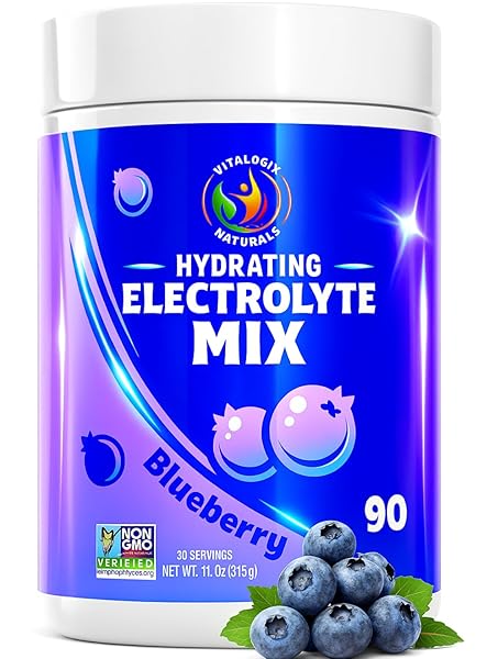 BLUEBERRY HYDRATION POWDER – ZERO SUGAR ELECTROLYTE DRINK MIX | 90 SERVINGS | KETO, VEGAN, GLUTEN-FREE | NATURAL ELECTROLYTES FOR MUSCLE RECOVERY, ENERGY, CRAMP RELIEF | FOR WOMEN, RUNNERS