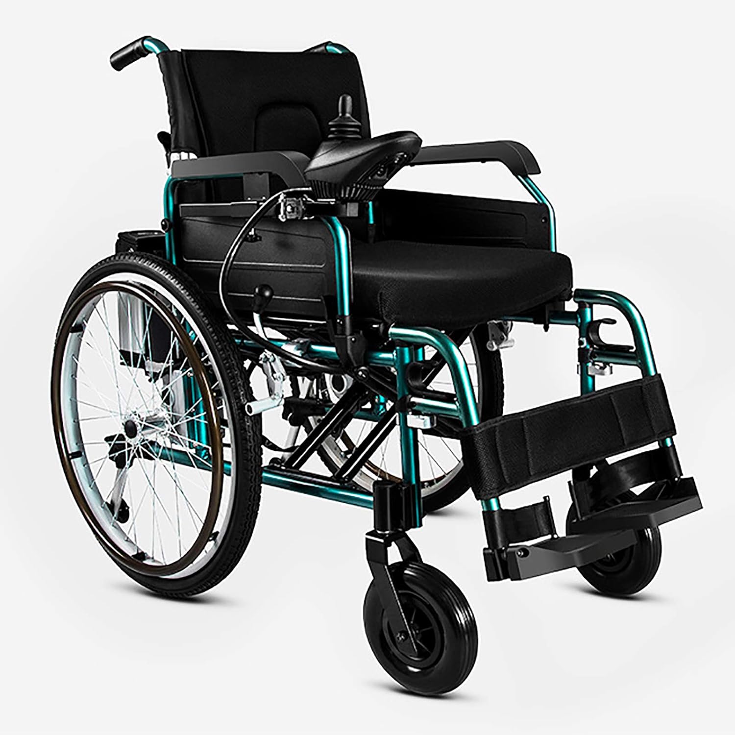 24inch Rear Caster Tires Wheels Assembly, Solid Rubber Walker Wheels Aluminum Handrim For Many Standard Wheelchairs/Electric Wheelchair 1 Pair: Kitchen & Dining