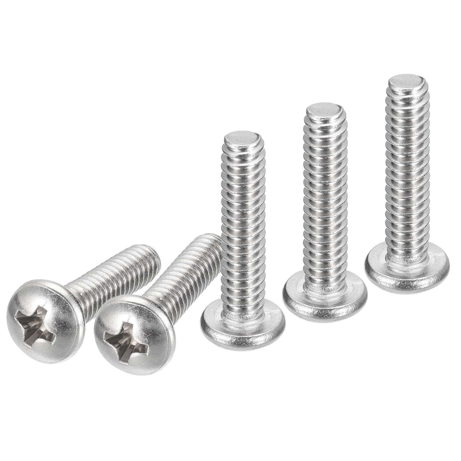 DTGN #10-24x7/8" Pan Head Machine Screws, 50Pcs 304 Stainless Steel, Phillips Drive, UNC Full Thread, Bright Finish, Screws Bolts Kit — image 1
